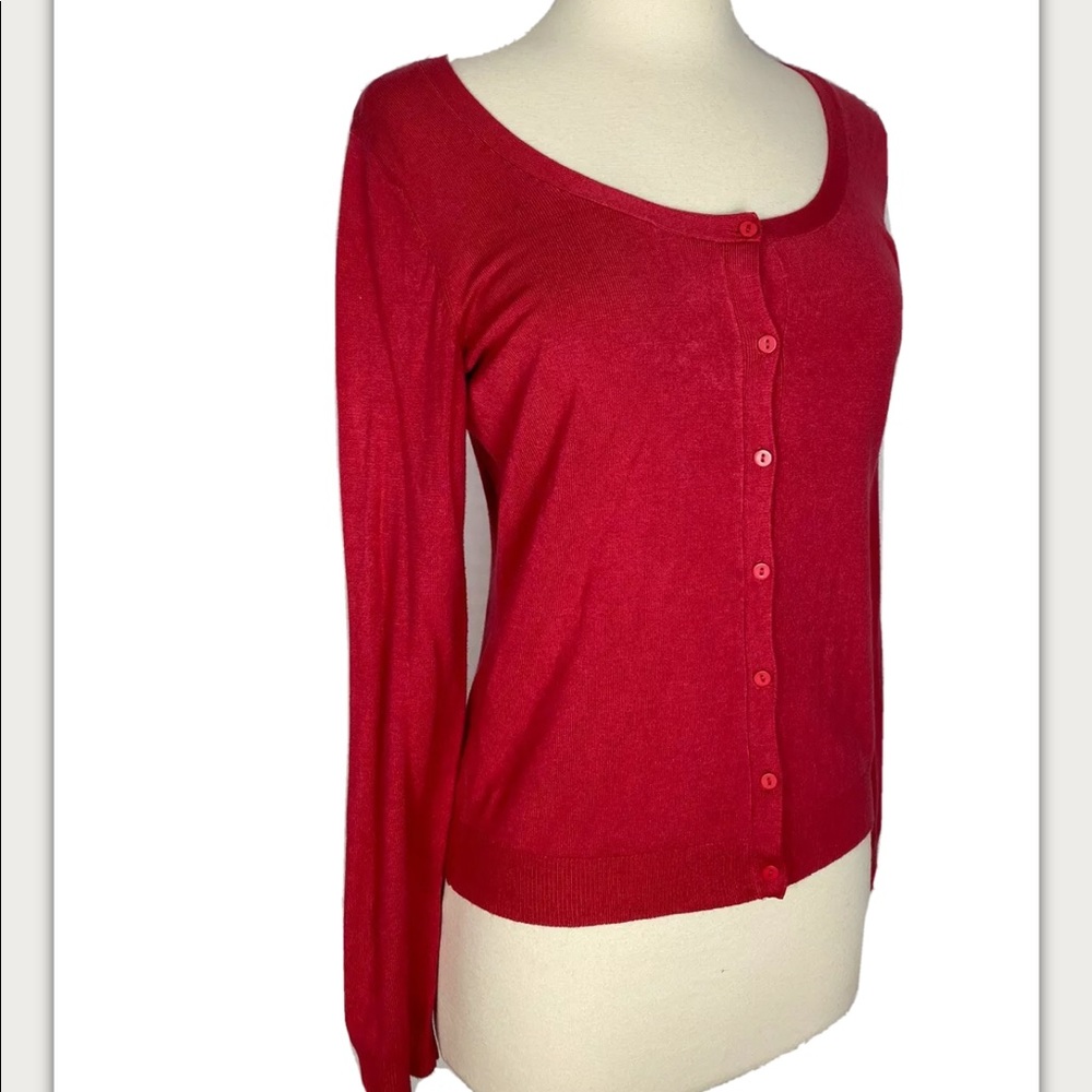 Loft Ann Taylor Sweater Cardigan Pink Small Button